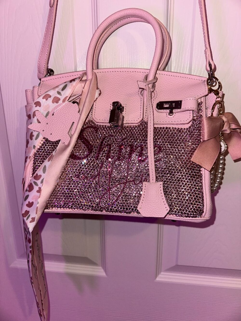 Inspired Hermès Embellished Satchel